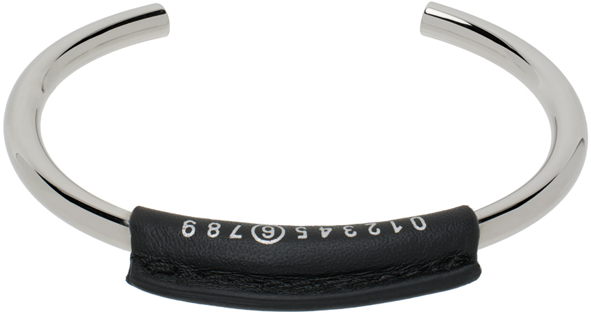 Shop Mm6 Maison Margiela Silver Logo Bracelet In 964 Polished Palladi