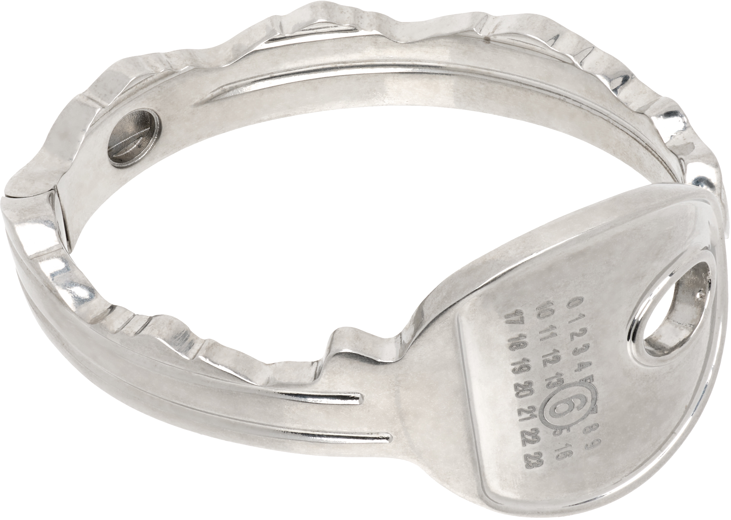 Mm6 Maison Margiela Silver Cuff Bracelet In 952 Palladio Buratta