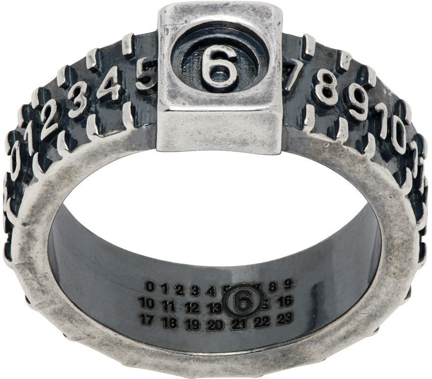 Shop Mm6 Maison Margiela Silver Brass Ring In 953 Brunito Burattat