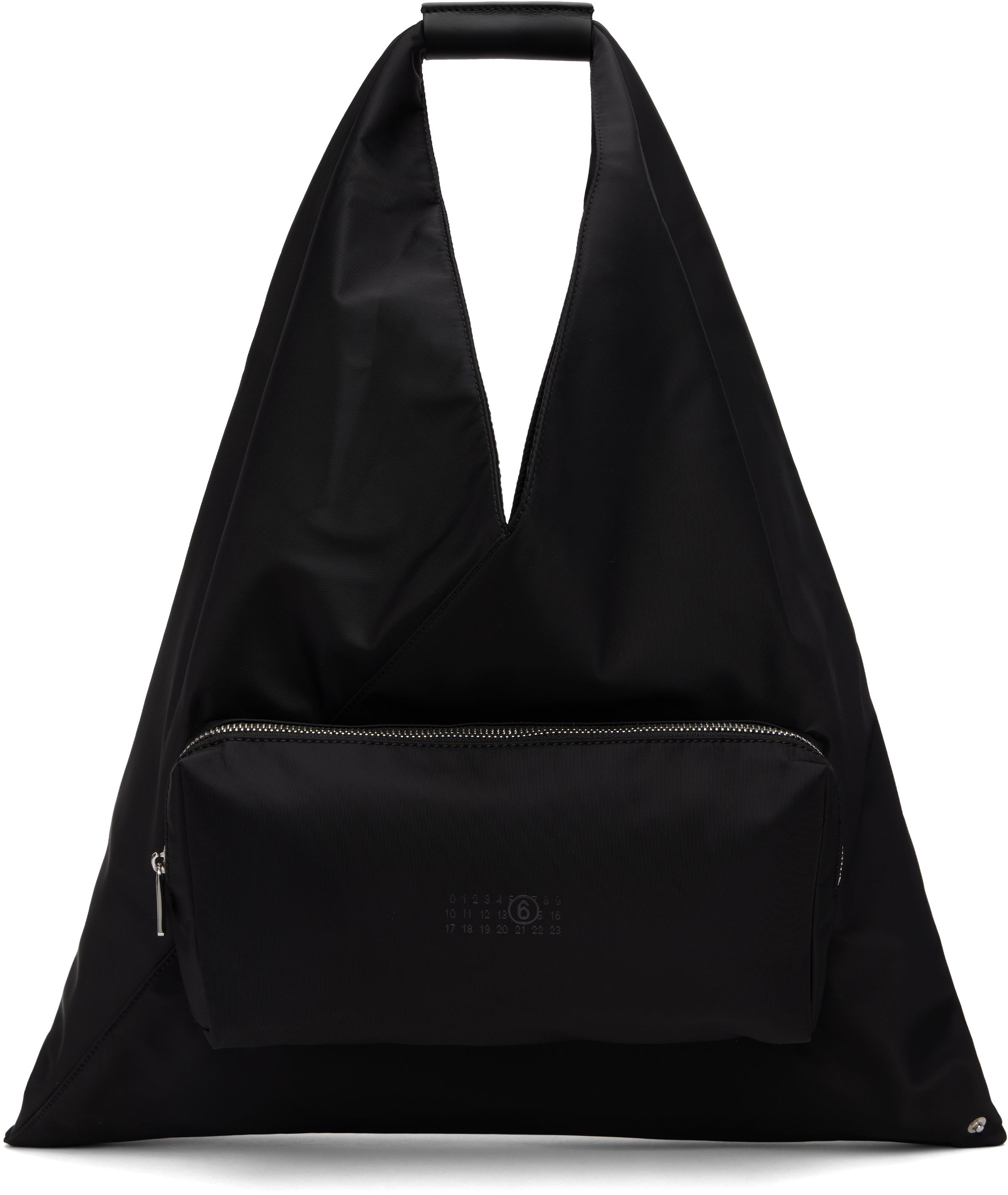 Black Nylon Pocket Triangle Tote