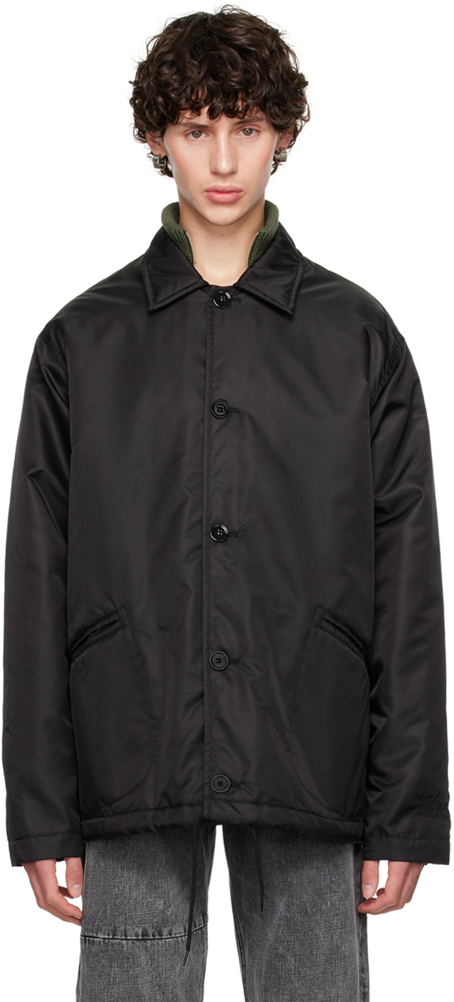 Black Spread Collar Jacket