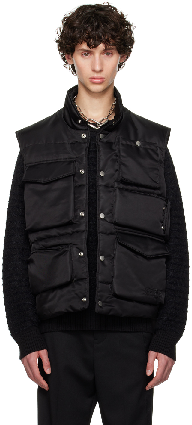 Black Pocket Vest by MM6 Maison Margiela on Sale
