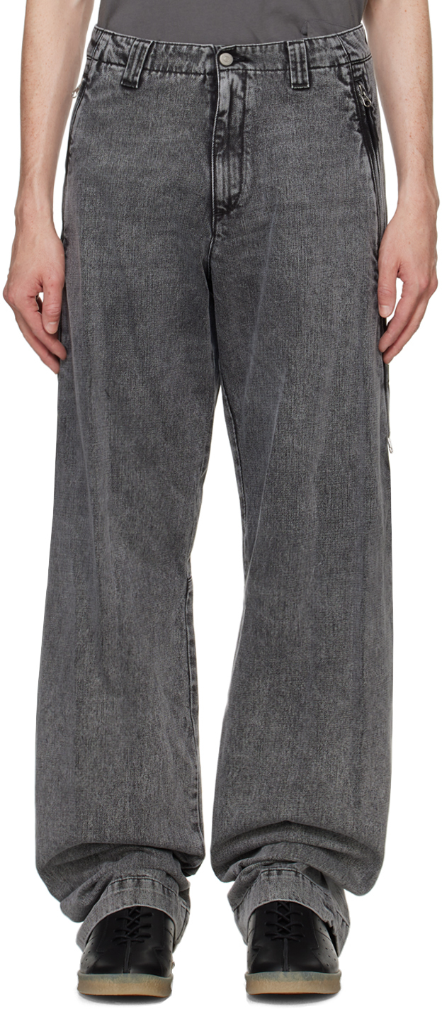 Gray Straight Leg Jeans