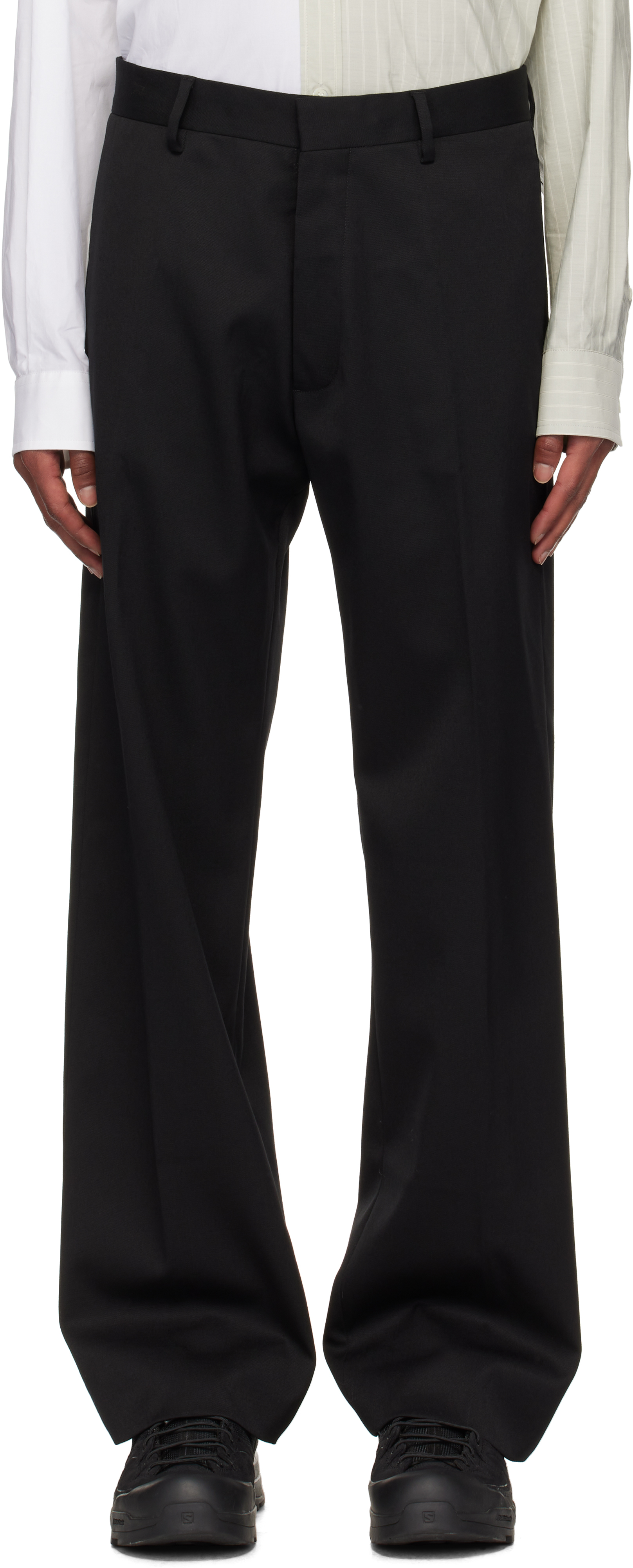Black Tailoring Wool Trousers by MM6 Maison Margiela on Sale 