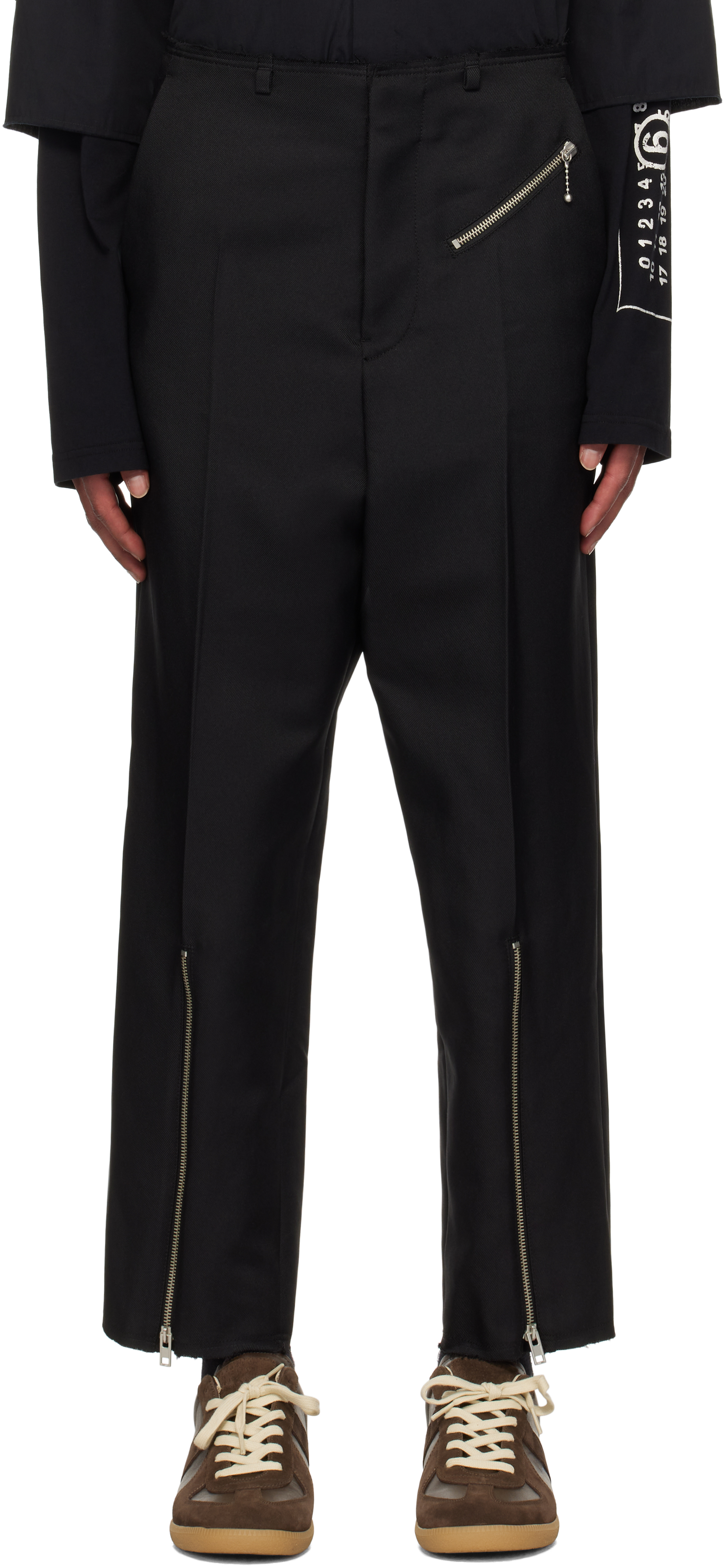 Black Straight-Leg Trousers