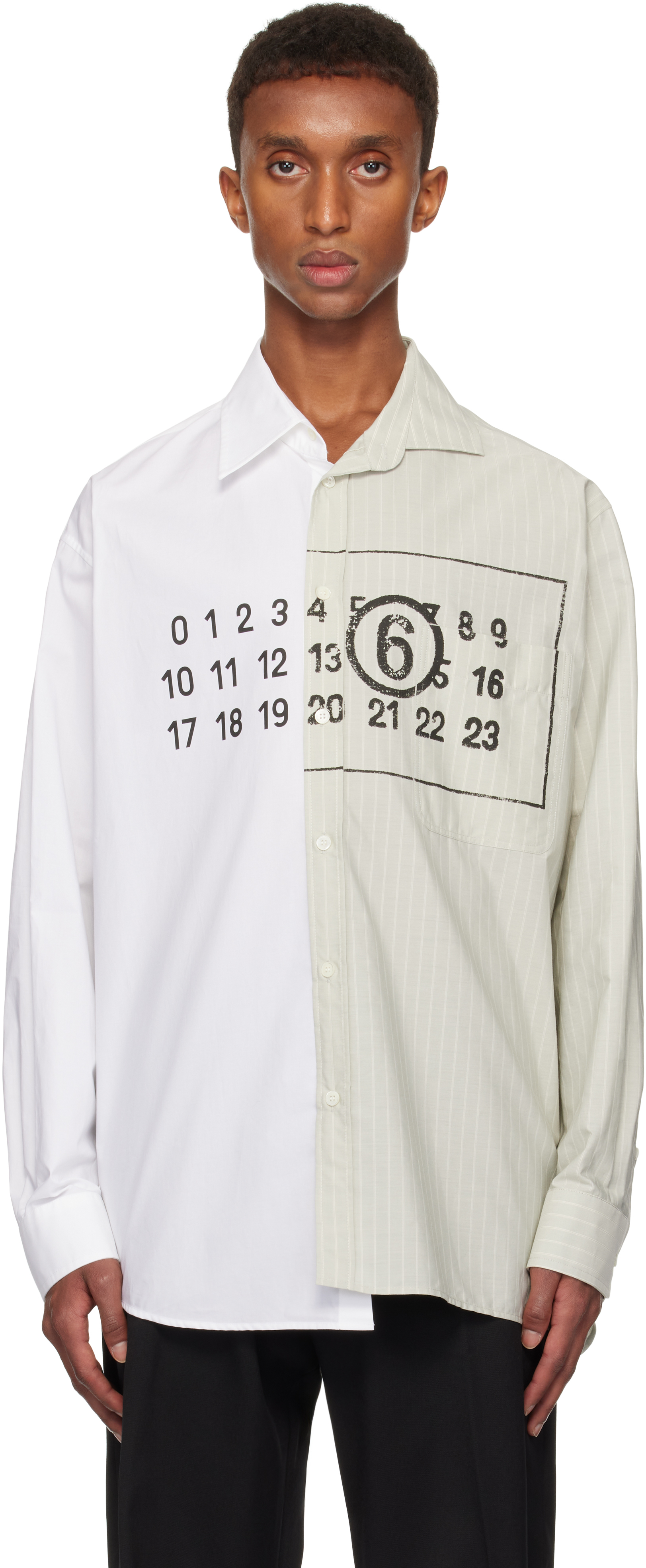 White 
Green Numeric Shirt