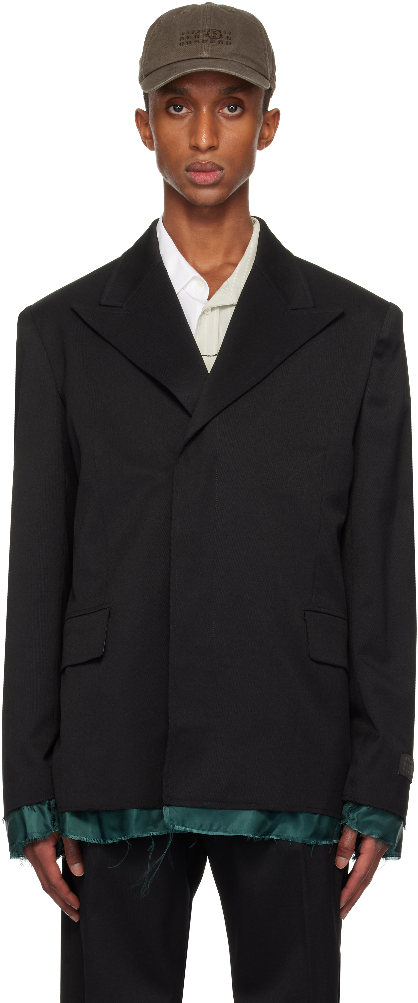 Shop Mm6 Maison Margiela Black Virgin Wool Blazer In 900 Black