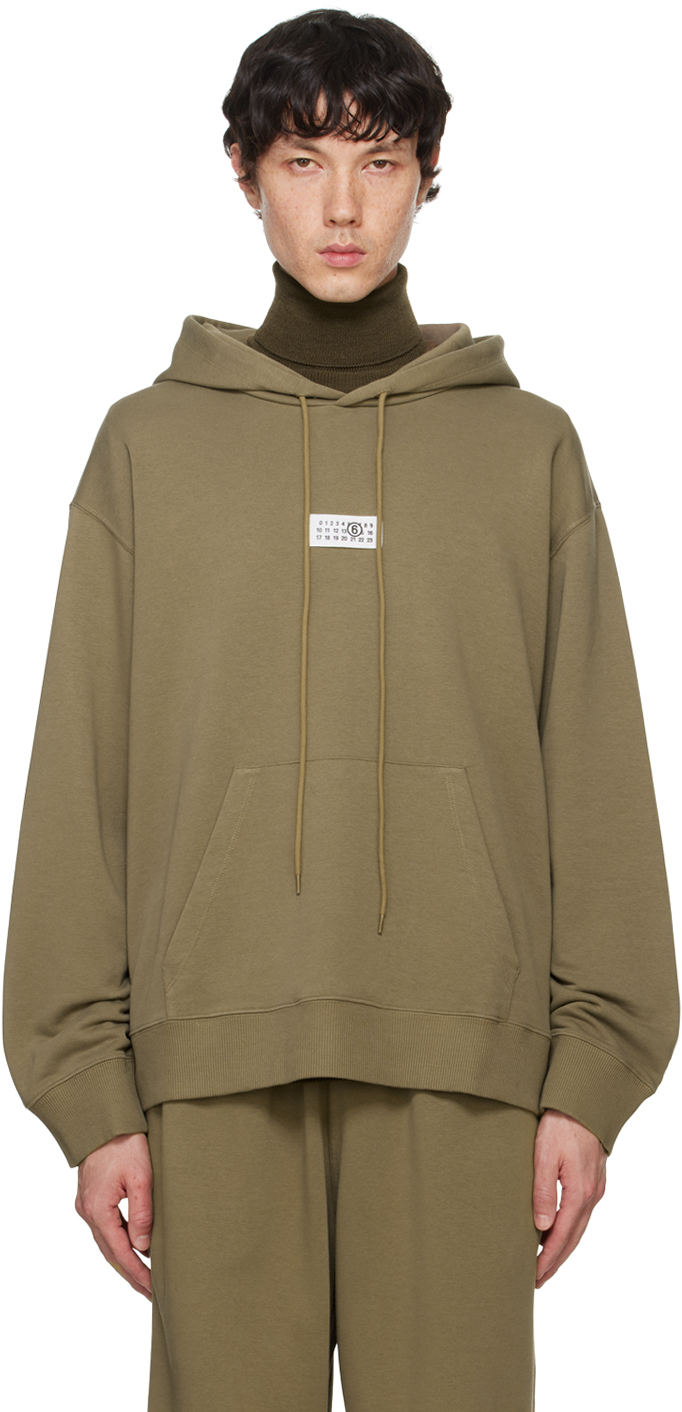 Shop Mm6 Maison Margiela Green Logo Hoodie In 741 Bus Green