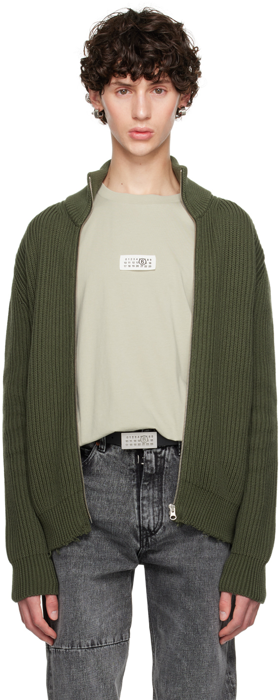 【関税込み】MM6 Maison Margiela カーキ リブ セーター MM6 Maison Margielaのカーキ リブ セーターがセール中