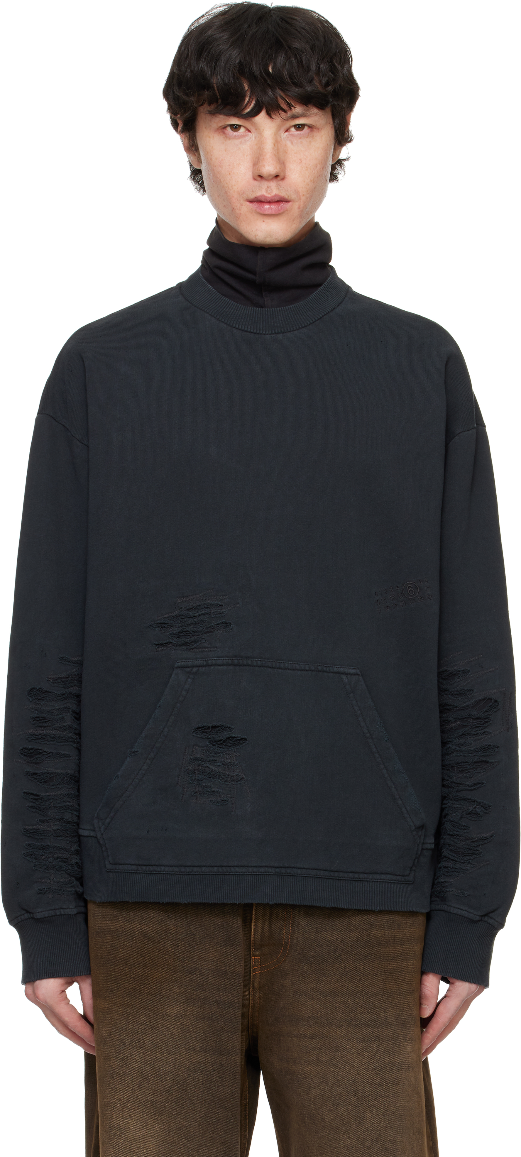 Black Distressed Sweatshirt