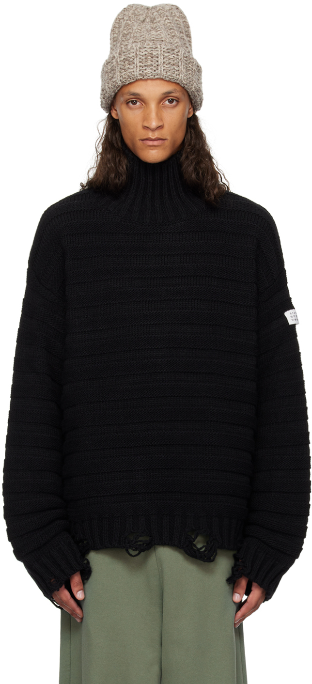 Black Ribbed Turtleneck