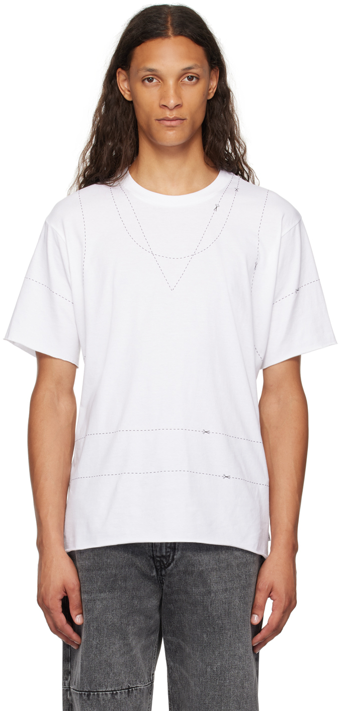 Tシャツ・カットソー MM6 MAISON MARGIELA WHITE COTTON T-SHIRT White Cotton T-Shirt by MM6 Maison Margiela on Sale