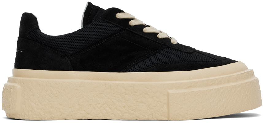 MM6 Maison Margiela: ブラック Gambetta レースアップ プラットフォーム スニーカー | SSENSE 日本