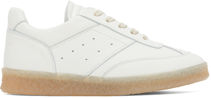 Mm6 Maison Margiela Off-white 6 Court Sneakers In T1003 White