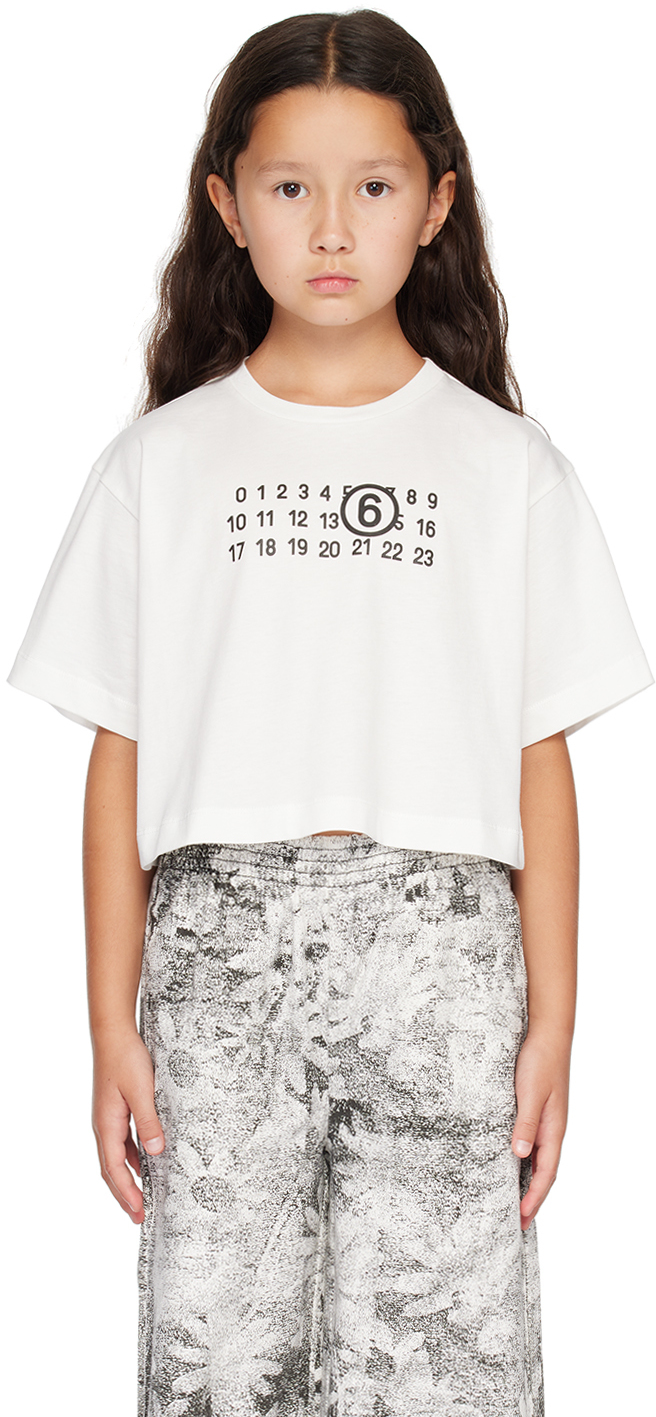 注目ショップ・ブランドのギフト Kids Sale on Margiela Maison MM6 by T-Shirt Logo Printed White トップス