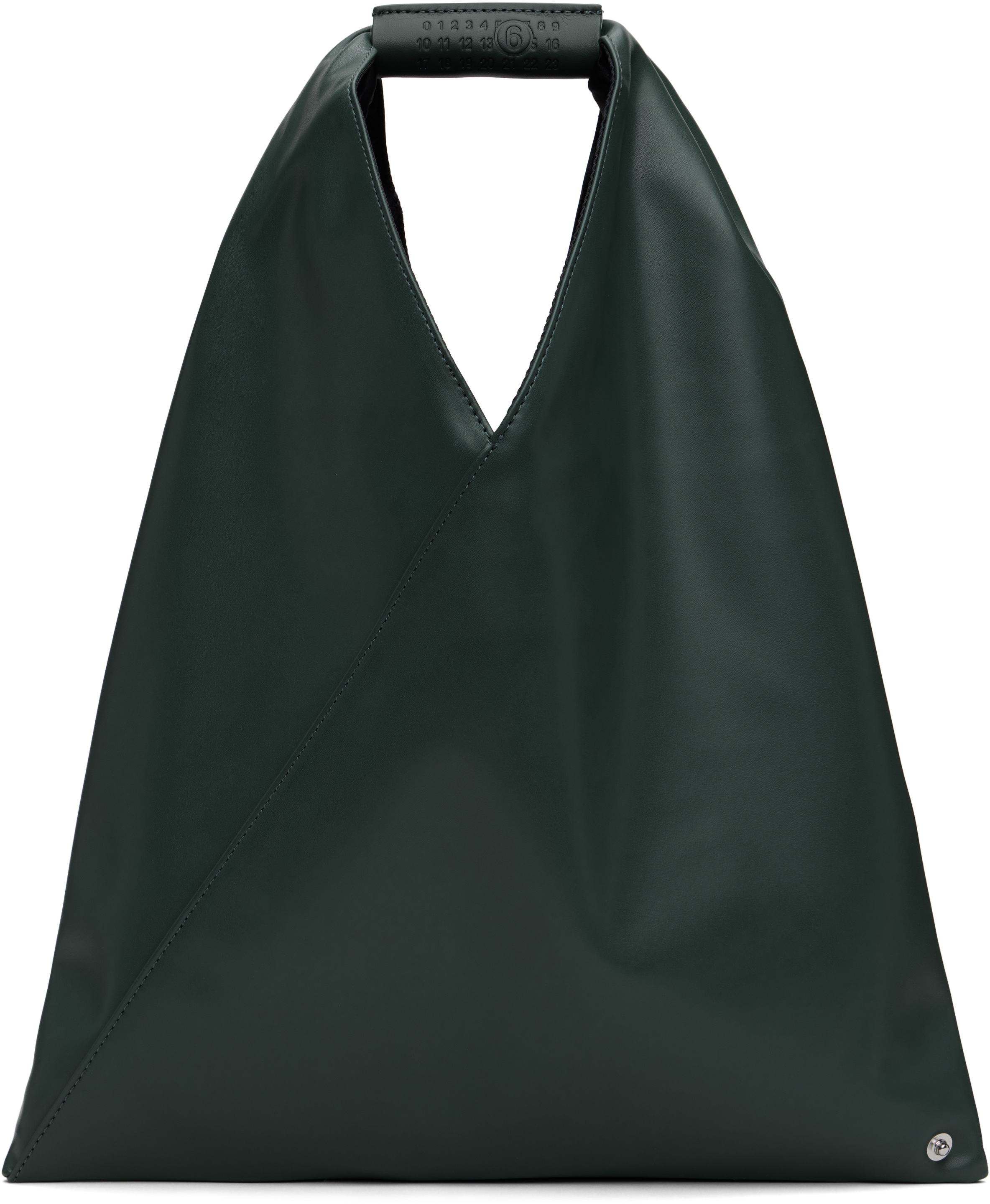 Mm6 Maison Margiela Kids Green Triangle Small Tote In T7160