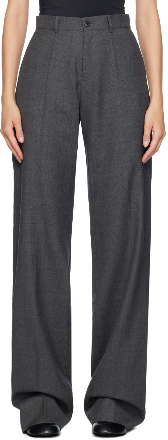 Gray Classic Wool Trousers