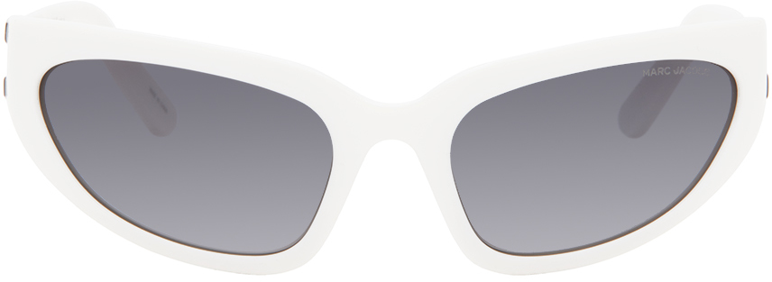 Marc Jacobs: White Bold Logo Wrapped Sunglasses