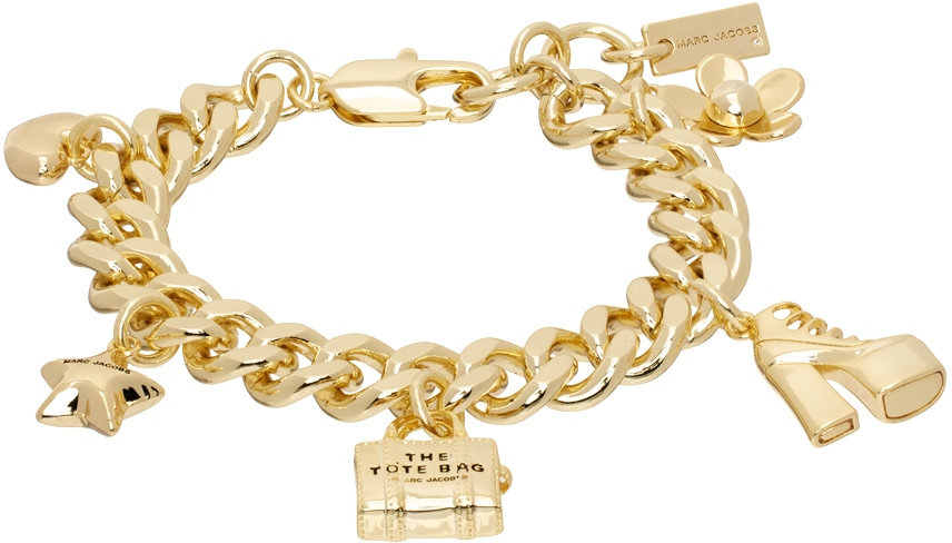 Marc Jacobs The Mini Icon Charm Bracelet In Gold