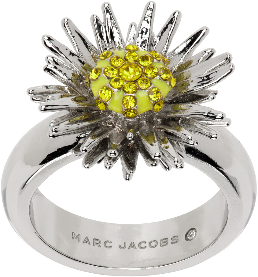 Shop Marc Jacobs Silver 'the Future Floral' Ring In 040 Silver