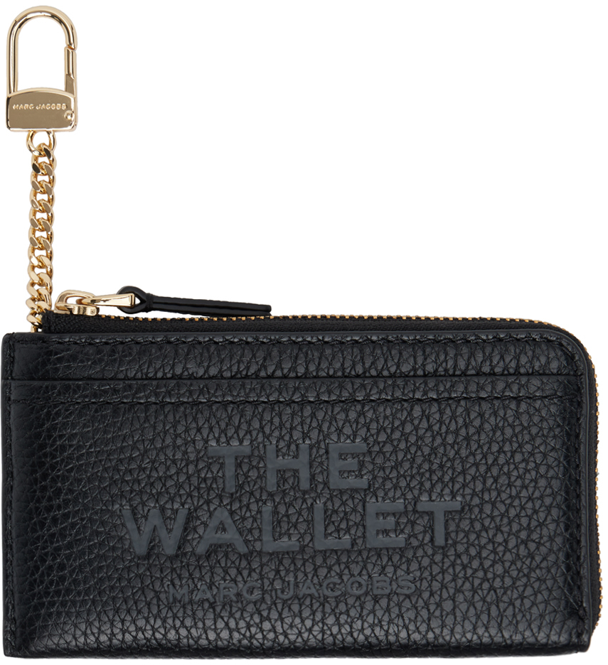 Shop Marc Jacobs Black 'the Leather Top Zip Multi' Wallet In 001 Black