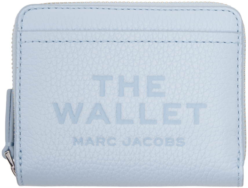 Marc Jacobs Blue 'the Leather Mini Compact' Wallet In Gray