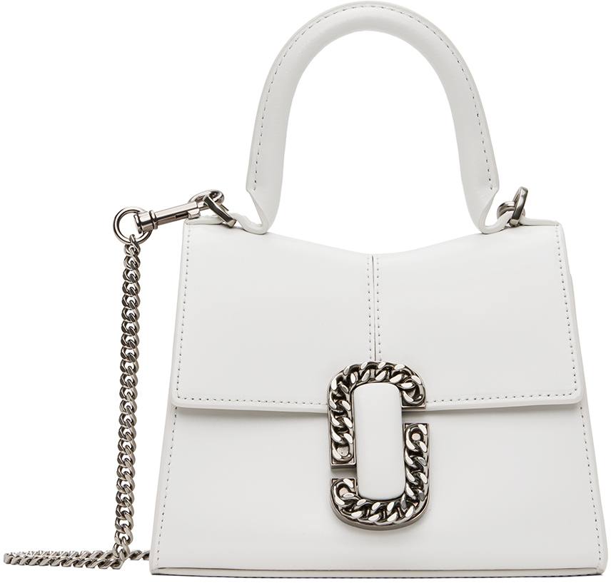 Shop Marc Jacobs White 'the St. Marc Mini Top Handle' Bag In 100 White