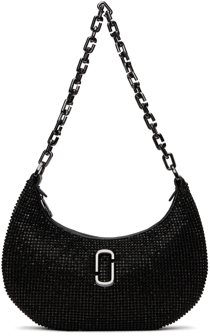 Shop Marc Jacobs Black 'the Rhinestone Small Curve' Bag In 001 Black