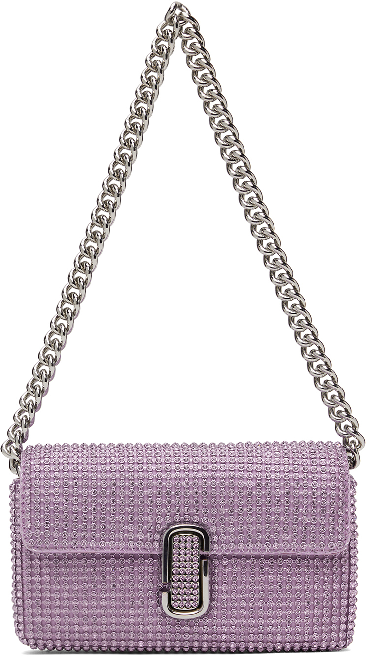 Shop Marc Jacobs パープル The Rhinestone J Marc Mini ショルダーバッグ In 545 Wisteria