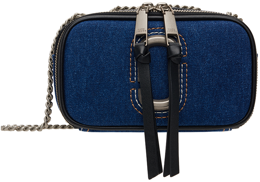 Marc Jacobs Denim The Denim Snapshot Crossbody Bag In Blue