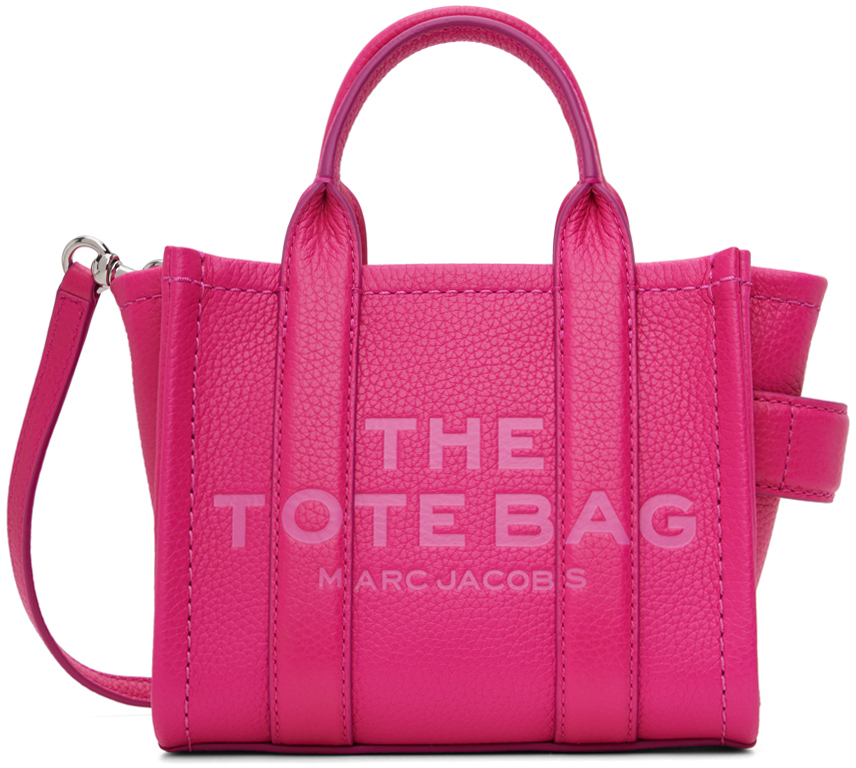 Shop Marc Jacobs ピンク The Leather Crossbody トートバッグ In 665 Hot Pink