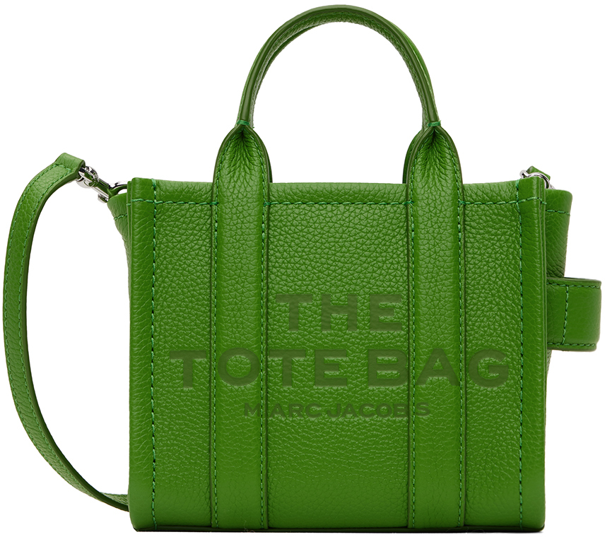Shop Marc Jacobs Green 'the Leather Crossbody' Tote In 310 Kiwi
