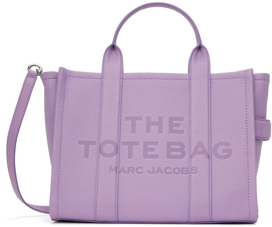 Shop Marc Jacobs パープル The Leather Medium トートバッグ In 545 Wisteria