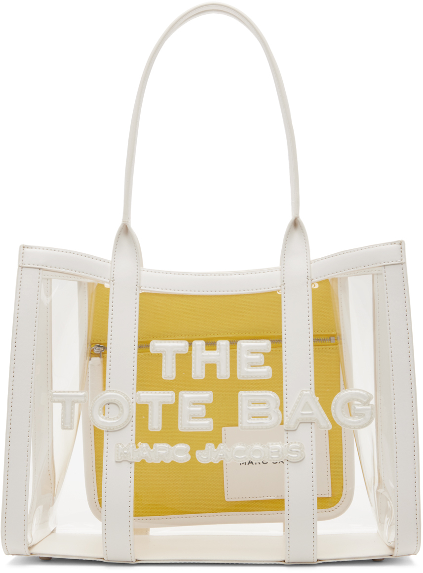 Marc Jacobs White 'the Clear Medium' Tote In 100 White
