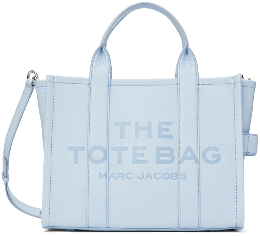 Moyen cabas The Tote Bag bleu en cuir