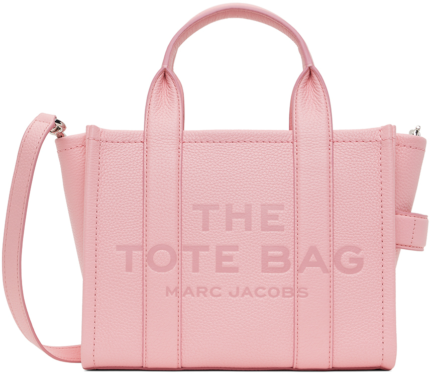 Shop Marc Jacobs ピンク The Leather Small トートバッグ In 669 Ribbon Pink