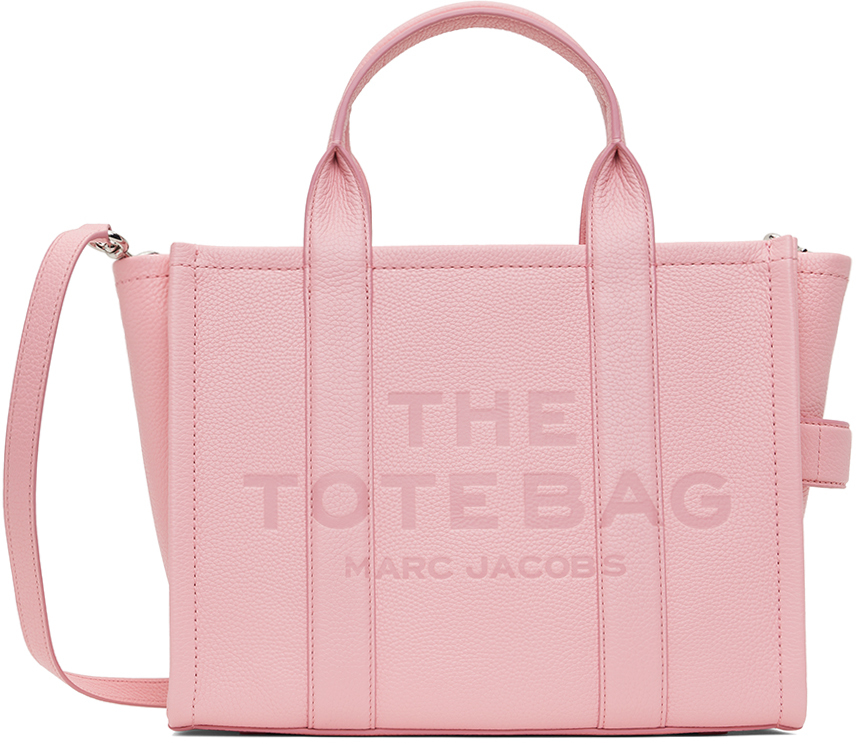 Shop Marc Jacobs ピンク The Leather Medium トートバッグ In 669 Ribbon Pink