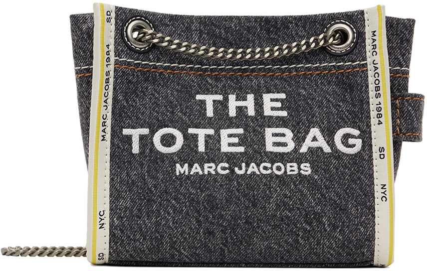 Shop Marc Jacobs ブラック The Denim Chain Crossbody トートバッグ In 001 Black