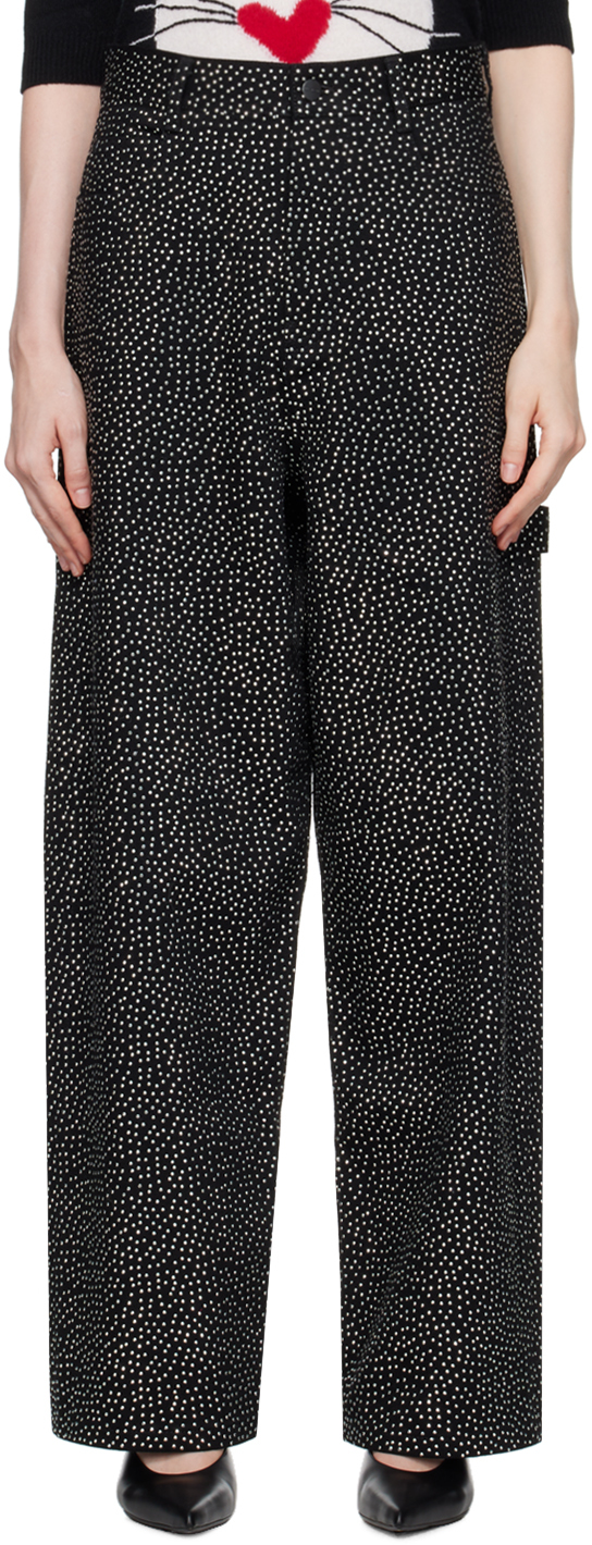 Shop Marc Jacobs Black 'the Glam Studs Oversized' Jeans In 001 Black