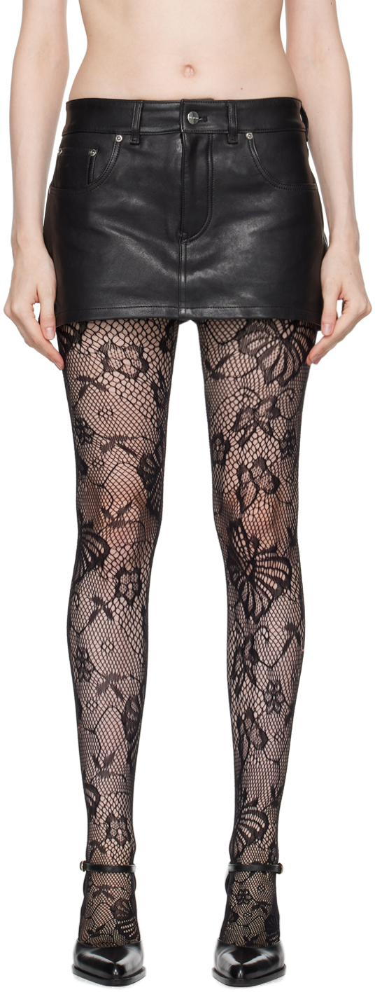 【関税込み】Marc Jacobs ブラック グレインレザー スコート Marc Jacobs: ブラック グレインレザー スコート | SSENSE 日本