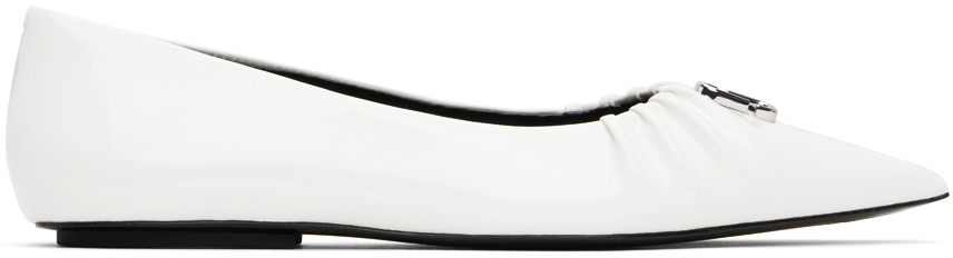 Ballerines TOD'S En Cuir Blanc Taille 36.5 - Occasion Très Peu Portées - Italie