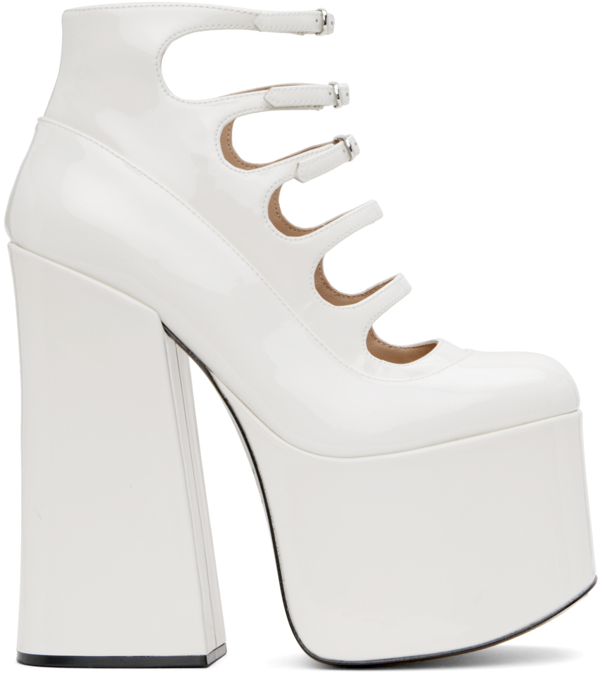 White 'The Patent Leather Kiki' Heels
