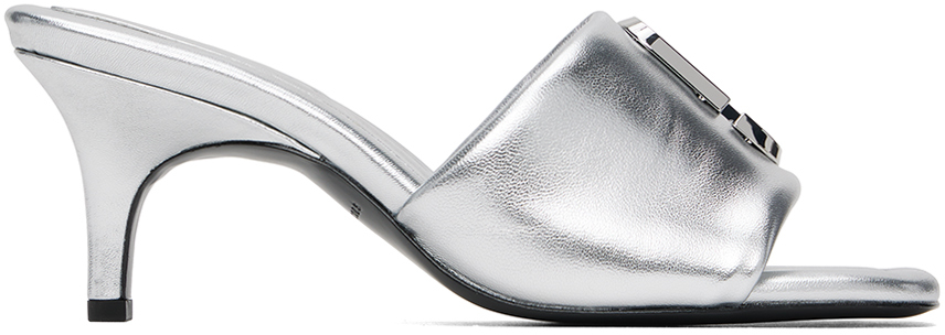 Shop Marc Jacobs Silver 'the Leather J Marc' Heeled Sandals In 040 Silver