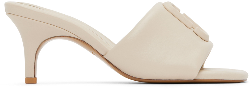 Shop Marc Jacobs Off-white 'the Leather J Marc' Heeled Sandals In 123 Cloud White