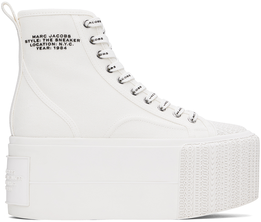 Shop Marc Jacobs White 'the Platform High Top' Sneakers In 100 White