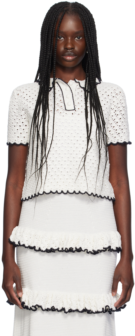 Shop Zimmermann White Halliday Polo In Black/ivory Bliv