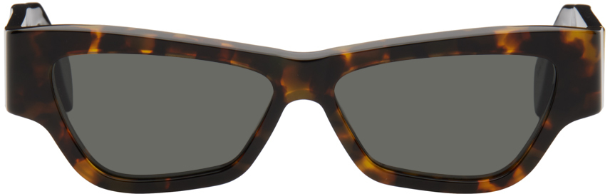 Shop Retrosuperfuture Tortoiseshell Nameko Sunglasses In Burnt Havana