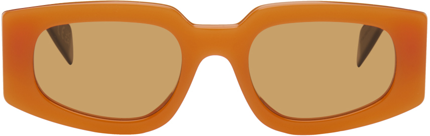 Shop Retrosuperfuture Orange & Black Tetra Sunglasses In Juice