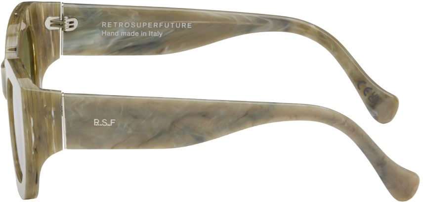 Retrosuperfuture Green Alva Sunglasses In Alva Roccia Green