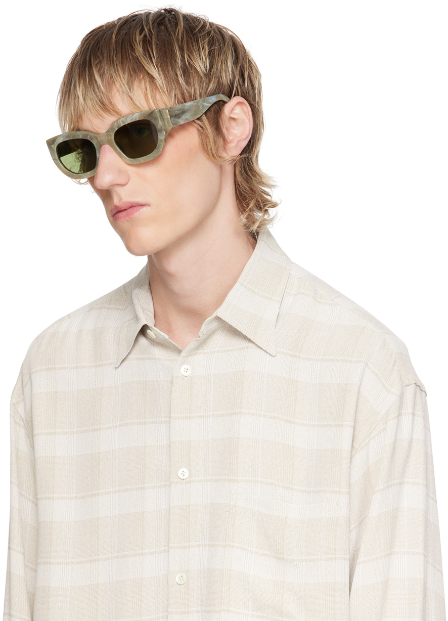 Retrosuperfuture Green Alva Sunglasses In Alva Roccia Green